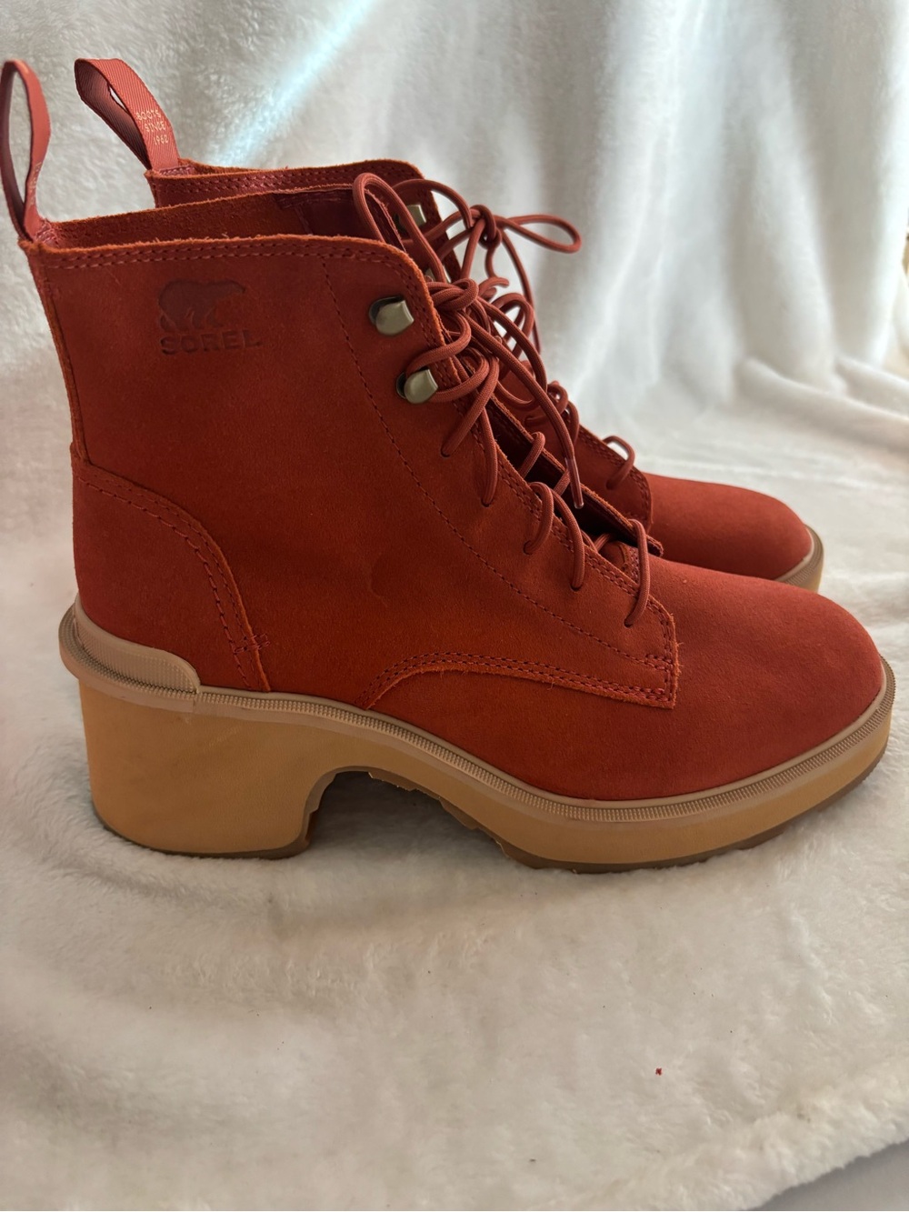 Sorel Women’s Hi-Line Heel Lace Boots Warped Red Size 8